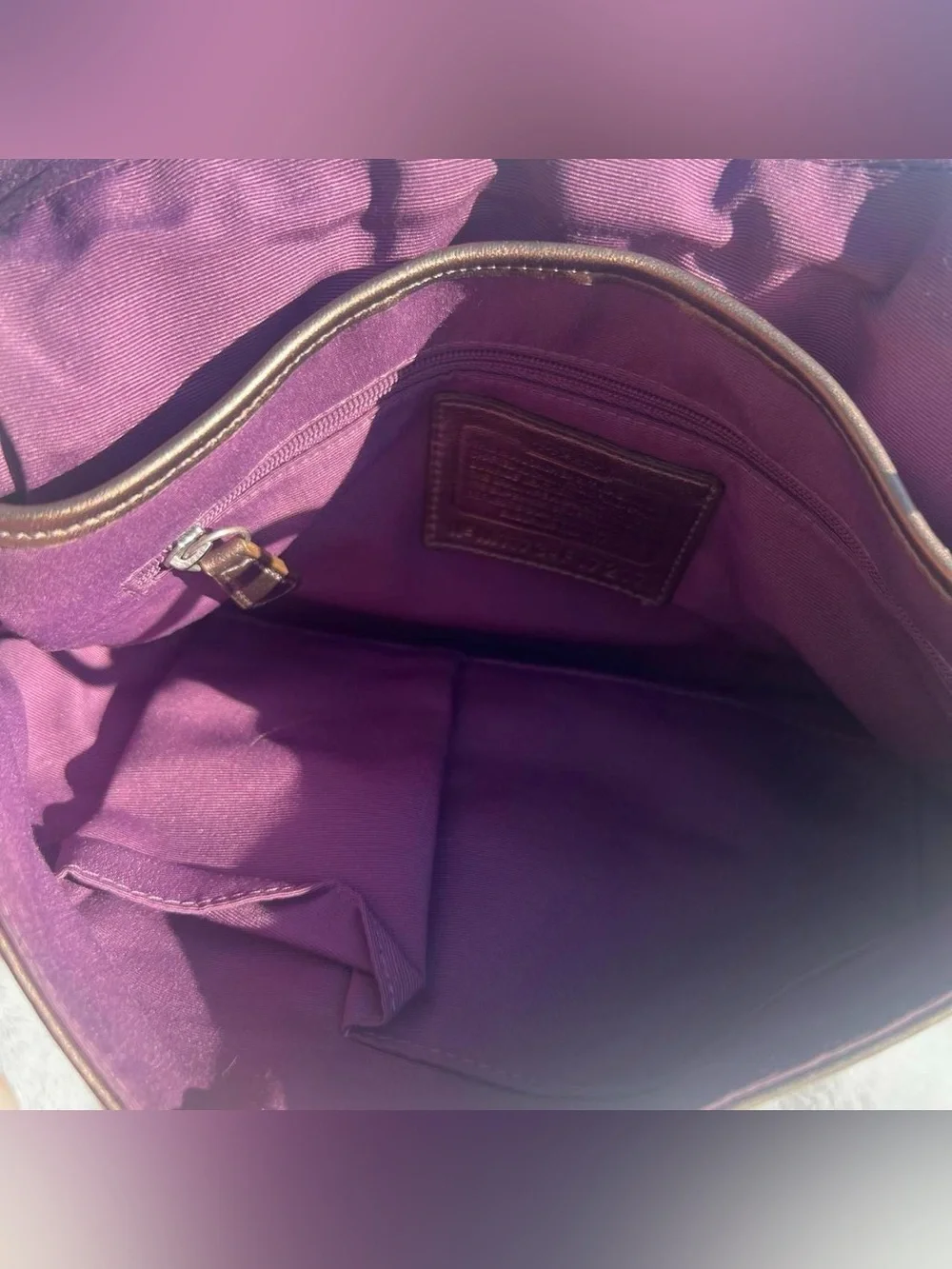 Coach Soho Leather Bronze Metallic Shoulder Bag Purse